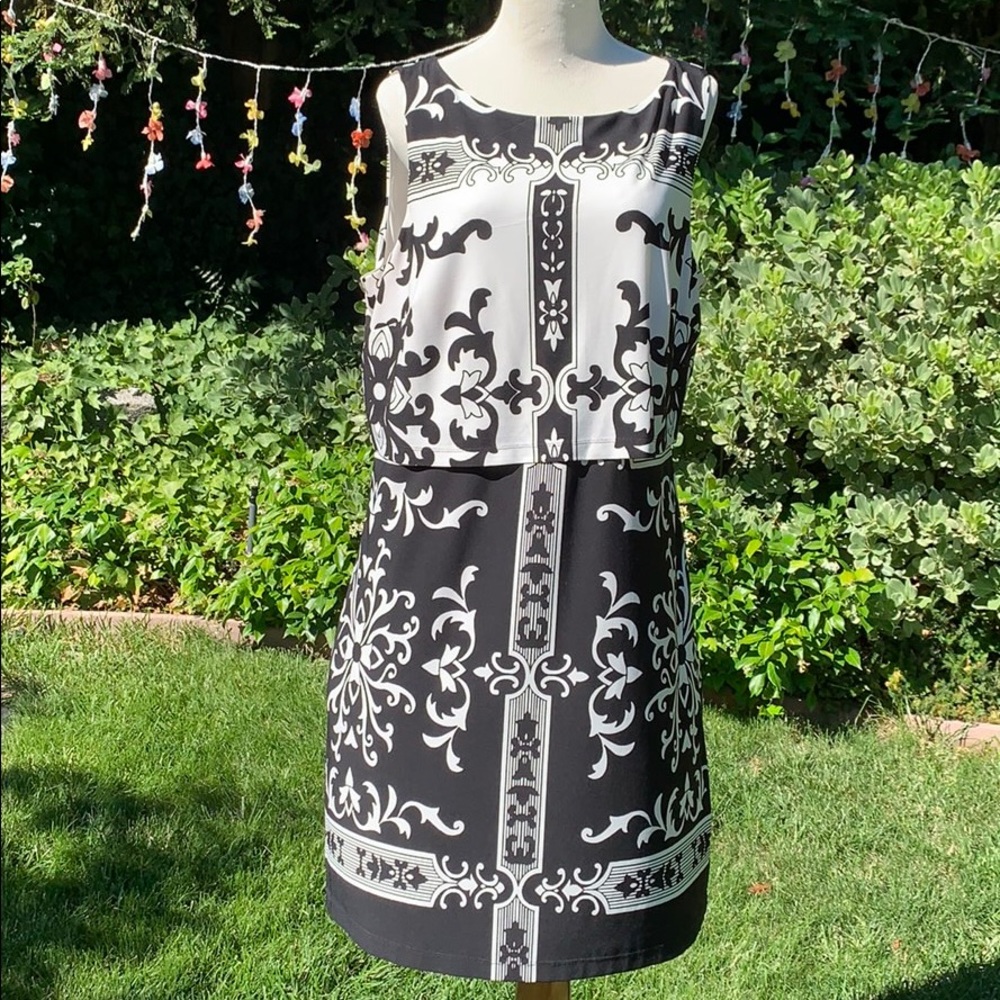 Donna Morgan black and white print dress